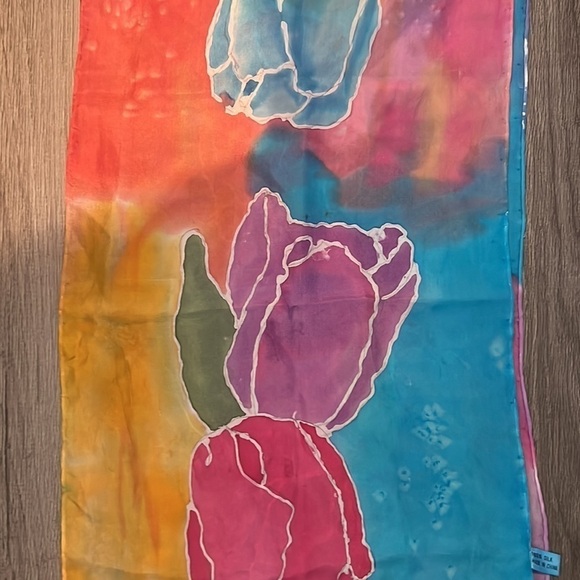 Hand painted Silk scarf by Janet Eby - Picture 3 of 6